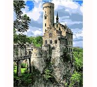toopcc Paint By Number Kit Diy Oil Painting Kit Adults Kids Beginner Gift Kits Pre-Printed Canvas Art Home Decoration-The Jungle Castle Landscape 16 X 20 Inth(Without Frame)