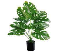 Toopify Artificial Palm Tree, 19" Large Fake Plants in Pot for Indoor and Outdoor Home Office Decor