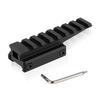 ToopMount Fast Optic Riser Mount Base 20mm Picatinny Rail 8 Slots 3.5" Length 0.9" Height Short Mount Adapter Forward Offset Rail Mount Accessories