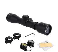 ToopMount Rifle Scope 4X32 Tactical Optical Riflescopes with Duplex Reticle, Lens Caps, 20mm Weaver/Picatinny Rail Mount Rings