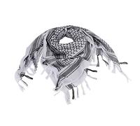 ToopMount Scarf Shemagh Military Tactical Desert Keffiyeh Scarf Head Neck Scarf Cotton 43x43 inches Colorful Arab Scarves Wrap with Tassel for Men & Women (White)