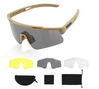 ToopMount Sports Glasses ANSI Z87.1, Anti Fog Tactical Airsoft Shooting Glasses with 3 Interchangeable Lens, Goggle, Eyewear for Men Women Cycling Hiking (Black Frame)