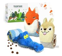 TOOPTATE Squeaky Dog Toys for Small Dogs - Food Snuffle Puppy Teething Toys to Keep Them Busy, Crinkle Dog Chew Toys for Puppies, Small and Medium Dogs, Dog Puzzle Toy for Mental Stimulation (3 Pack)
