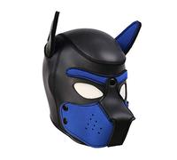 Toosexylingerie Neoprene Puppy Hood Custom Animal Head Mask Novelty Costume Dog Head Masks (Blue)