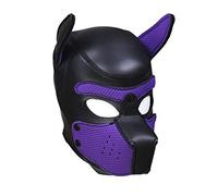 Toosexylingerie Neoprene Puppy Hood Custom Animal Head Mask Novelty Costume Dog Head Masks (Purple)