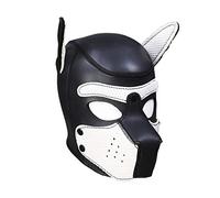 Toosexylingerie Neoprene Puppy Hood Custom Animal Head Mask Novelty Costume Dog Head Masks (White)