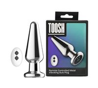 Toosh Remote Controlled Metal Vibrating Butt Plug in Silver Toosh Silver
