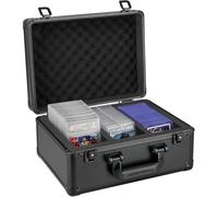 TOOSOAR Graded Card Case for Collectors, Card Storage Box with Combination Lock, Trading Card Box Made of Aluminium, EVA Foam Inner Lining and Portable Handle
