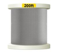 TooTaci 3.2mm Stainless Steel Cable, 60M Marine Grade T316, 7x7 Braided Wire Rope, Heavy Duty Aircraft Cable for Wire Railing, Deck, Stair, and DIY Balustrade Projects