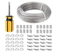 TooTaci 3mm Wire Rope Kit, 100M PVC Coated Stainless Steel Cable