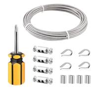 TooTaci 3mm Wire Rope Kit, 10M PVC Coated Stainless Steel Wire Cable