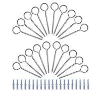 TooTaci Eye Bolts M5/100mm Long 304 Stainless Steel Screw in Hook,20 Pieces Wall Mounted/Ceiling Self Tapping Screw Eye Hooks,Vine Eyes for Climbing Plants,Indoor Outdoor Hanging,Garden Wire Support