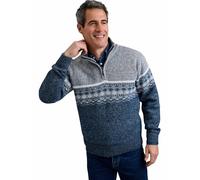 Tootal Men's 1/4 Zip Jacquard Fleece Lined Top Stylish Jacquard Design Fleece Lined for Warmth Grey 3XL