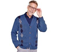 Tootal Men's Argyle Cardigan in Mid Blue | Size: 2XL Tootal Mid Blue 2XL
