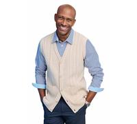 Tootal Men's Cable Knitted Waistcoat, Chunky Cotton Blend Sleeveless Jumper, Smart Casual Lightweight Knit Vest