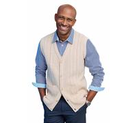 Tootal Men's Cable Knitted Waistcoat, Chunky Cotton Blend Sleeveless Jumper, Smart in Light Brown | Size: Medium Tootal Light Brown M