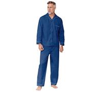 Tootal Men's Champion Plain Cotton-Blend Pyjamas in Navy | Size: XL Tootal Navy XL