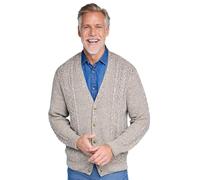 Tootal Men's Chunky Cable Knit Cardigan with Pockets Soft Cotton Blend with 5 Button Fastening Fawn XXL