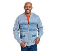 Tootal Men's Horizontal Jacquard Zip Cardigan in Blue | Size: Large Tootal Blue L
