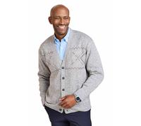 Tootal Men's Jacquard Button Cardigan with Pockets, Smart Casual Classic Fit in Grey | Size: Large Tootal Grey L