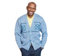 Tootal Men's Jacquard Button Cardigan with Pockets, Smart Casual Classic Fit in Royal | Size: Large Tootal Royal L