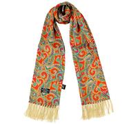 Tootal Mens Paisley Print Silk Scarf (Red/Gold/Green, One Size)