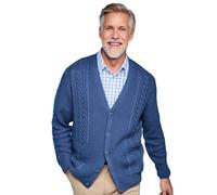 Tootal Men's Soft Cotton Blend Chunky Cable Knit Cardigan in Blue | Size: Large Tootal Blue L