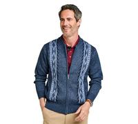 Tootal Men's Vertical Jacquard Zipper Cardigan Airforce 44