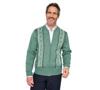 Tootal Men's Vertical Jacquard Zipper Cardigan Sage L