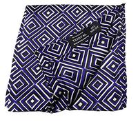 Tootal Mens Vintage Black & Blue Abstract Diamond Print Pocket Square