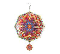 Tooteeru 1 PCS Mandala Wind Spinner Metal 3D Rotating Windchimes Luxury Art Garden Hanging Outdoor Decoration Stainless Steel