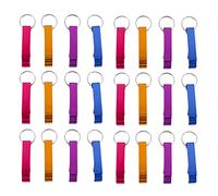 Tooteeru 100Pcs 8 Color Metal Bottle Opener, Split Key Ring Chain Keychain Bulk Aluminum Pocket Claw Bar Soda Beer Bottle Opener