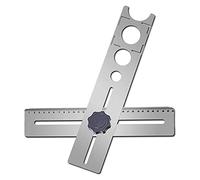 Tooteeru Multi-Functional Stainless Steel Ceramic Tile Hole Locator Ruler 360 Degree Adjustable Punching Hand Measure Tools