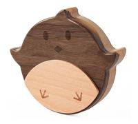 Tooth Box, Wood Baby Teeth Keepsake Box, Tooth Holder with Separate Slots & Sealed Hair Bottle, Engravable for Kids