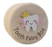 Tooth Box - Wooden Baby Tooth Keepsake Box | Rustic Storage Case with Lid for First Teeth | Special Memory Holder Gift for Boys Girls | Ideal for Birthday Baby Shower Or Fairy-Themed Celebration