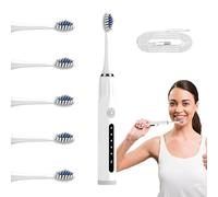 Tooth Brush, Electric Toothbrushes with 5 Modes and 6 Brush Heads, IPX7 Waterproof Ultrasonic Toothbrush, Battery Operated Toothbrush, Ultra Whitening Toothbrushes for Men Women Kids