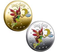 Tooth Care Gold Coin Fear of Losing Teeth Goddess Tooth Fairy Magic Coin Let Children Lose Milk Teeth Changing Teeth Period Change Behavior Correction Classroom(2PCS)
