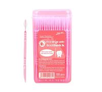 Tooth Cleaning Picks - Flavored 2 Tip Design, Gentle Bristle Stain Remover for Teeth Care, Long Mouth Hotel Restaurant Camping, Kitchen Banquet Hygiene Organizer, 100 Pieces Portable Supply