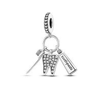 Tooth Companion Charms fits Bracelets Necklace 927 Sterling Silver Lucky Charm for Woman Girl Jewelry Gifts Pendant Bead
