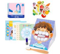 Tooth Defence Cards, Teeth Model With Toothbrush, Child Oral Hygiene Set, Educational Tooth Cards, Dentist Set for Kids, Oral Hygiene Educational Cards, Toothbrush and Teeth Model
