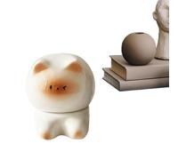 Tooth Dispenser - Siamese Cat Teeth Dispenser Holder - Ceramic Storage Container Office Accessories for Cleaning Floss Apartment Kitchen
