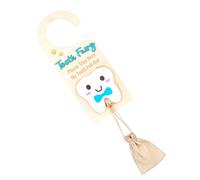 Tooth Door Hanger | Lost Teeth Pickup Box with Money Slot - Keepsake Box with Pouch, Cute Wooden Souvenir for Storage Home Collection Boys Girls