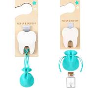 Tooth Door Hanger Tooth Holder Bag Pick up Box with Velvet Pouch Teeth Keepsake Container for Lost Milk Teeth (#2)