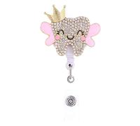 Tooth Fairy Badge Reel, Dental Hygienist Retractable ID Badge Holder, Pediatric Dentist Badge Reel