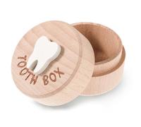 Tooth Fairy Box for Girls Cute Carved Wooden Box with 3D Tooth Stores Lost Teeth for Kid Souvenir Tooth Dropped Keepsake Colored Storage Gift Box for Baby Shower Toddler Little Girl Boy Birthday