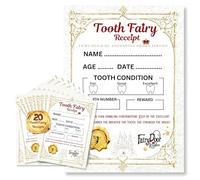 Tooth Fairy Certificates, 20 x Tooth Fairy Receipts Designed and Printed in The UK, The Perfect Tooth Fairy Kit