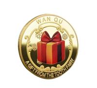Tooth Fairy Coin, Lost Teeth Reward Commemorative Coin, 1.77inch Fun Sturdy Souvenir, Decorative Keepsake for Girls, Boys, Home Decoration and Childhood Tradition
