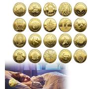 Tooth Fairy Coins, 20 Pieces Tooth Fairy Gold Coins, Tooth Fairy Gifts for Girls/Boys, Tooth Fairy Coins in Different Designs for Lost Tooth Children Gifts Souvenir