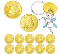 Tooth Fairy Coins, YOUYA DENTAL 10PCS Lost Teeth Reward Commemorative Coin Dental Tooth Fairy Golden Plated Metal Coin Kids Teeth Change Souvenir Christmas Dentistry Dentist Gifts for Lost Tooth Kids