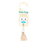 Tooth Fairy Door Hanger | Lost Teeth Pickup Box with Money Slot | Keepsake Box with Pouch, Cute Wooden Souvenir for Storage Home Collection Boys Girls